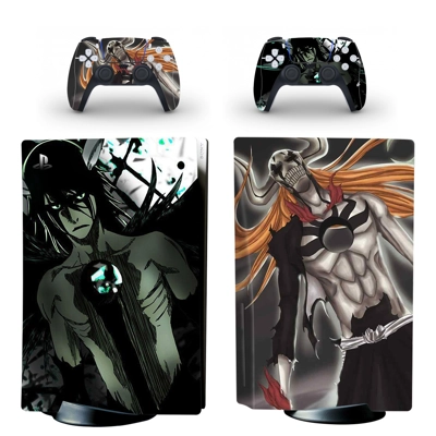 Anime Bleach decal skin for PS5 Disc Edition Console and two Controllers