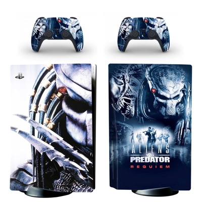 Aliens Predator Requiem decal skin for PS5 Disc Edition Console and two Controllers
