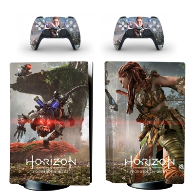 Horizon Forbidden West decal skin for PS5 Disc Edition Console and two Controllers