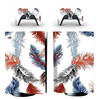 Palm Leaf decal skin for PS5 Disc Edition Console and two .. Palm Leaf decal skin for PS5 Disc Edition Console and two ..