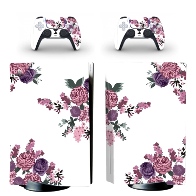 Flower Texture decal skin for PS5 Disc Edition Console and two Controllers
