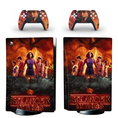 Stranger Things decal skin for PS5 Disc Edition Console and two Controllers