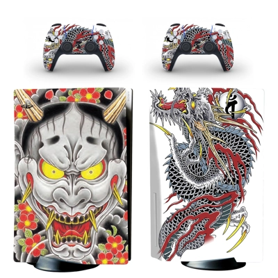 Dragon Tattoo decal skin for PS5 Disc Edition Console and .. Dragon Tattoo decal skin for PS5 Disc Edition Console and ..