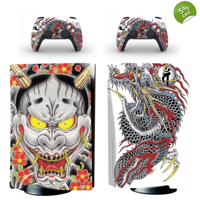 Dragon Tattoo decal skin for PS5 Disc Edition Console and .. Dragon Tattoo decal skin for PS5 Disc Edition Console and ..