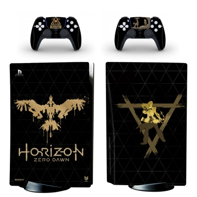 Anime Zero Dawn decal skin for PS5 Disc Edition Console and two Controllers