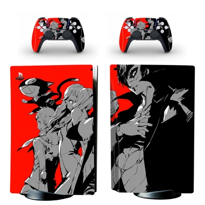 Persona 5 decal skin for PS5 Disc Edition Console and two Controllers