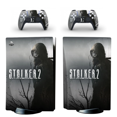 Stalker 2 decal skin for PS5 Disc Edition Console and two Controllers