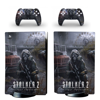 Stalker 2 decal skin for PS5 Disc Edition Console and two .. Stalker 2 decal skin for PS5 Disc Edition Console and two ..