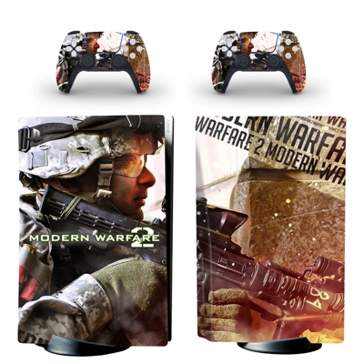 Call of Duty Modern Warfare 2 decal skin for PS5 Disc Edition Console and two Controllers