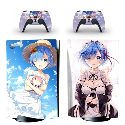 Anime Girl decal skin for PS5 Disc Edition Console and two.. Anime Girl decal skin for PS5 Disc Edition Console and two..