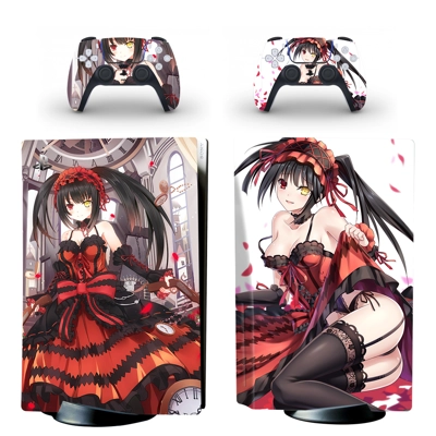 Anime Date A Live decal skin for PS5 Disc Edition Console and two Controllers