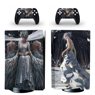 Anime Girl decal skin for PS5 Disc Edition Console and two.. Anime Girl decal skin for PS5 Disc Edition Console and two..