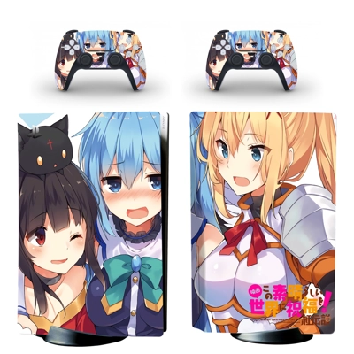 Anime Girl decal skin for PS5 Disc Edition Console and two.. Anime Girl decal skin for PS5 Disc Edition Console and two..