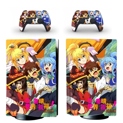 Anime Girl decal skin for PS5 Disc Edition Console and two Controllers