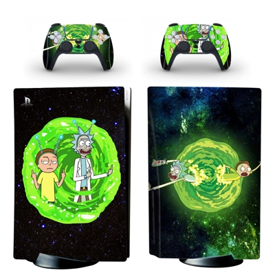 Rick And Morty decal skin for PS5 Disc Edition Console and two Controllers