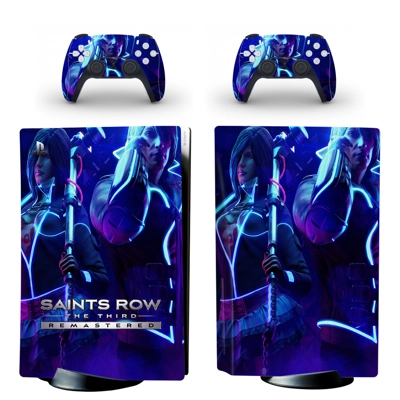 Saints Row 3 decal skin for PS5 Disc Edition Console and two Controllers