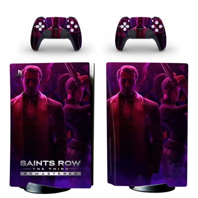 Saints Row 3 decal skin for PS5 Disc Edition Console and two Controllers