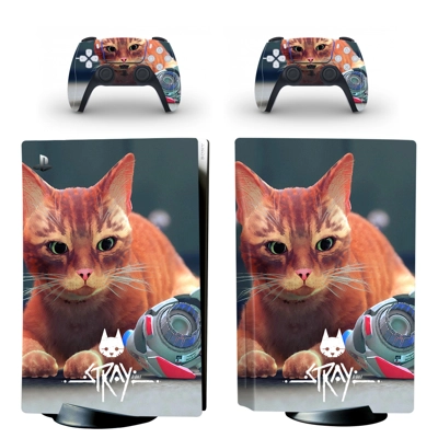 Stray decal skin for PS5 Disc Edition Console and two Cont.. Stray decal skin for PS5 Disc Edition Console and two Cont..