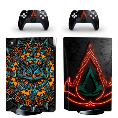 Assassin's Creed Owl decal skin for PS5 Disc Edition Console and two Controllers