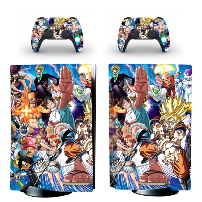 Dragon Ball One Piece decal skin for PS5 Disc Edition Console and two Controllers