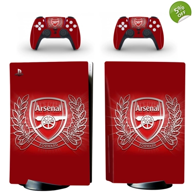 Arsenal Football Club decal skin for PS5 Disc Edition Console and two Controllers