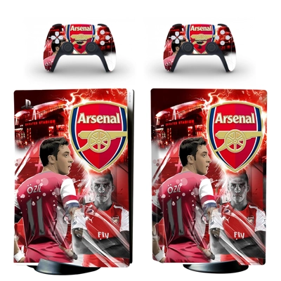 Arsenal Football Club decal skin for PS5 Disc Edition Console and two Controllers