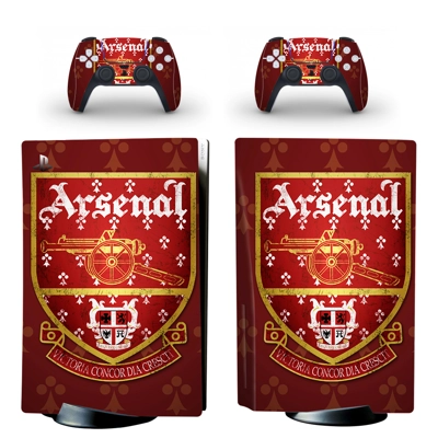 Arsenal Football Club decal skin for PS5 Disc Edition Console and two Controllers