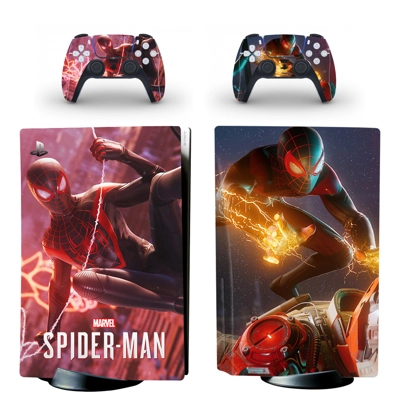 Spiderman decal skin for PS5 Disc Edition Console and two .. Spiderman decal skin for PS5 Disc Edition Console and two ..