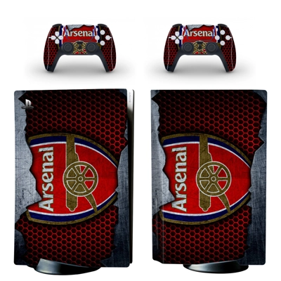 Arsenal Football Club decal skin for PS5 Disc Edition Console and two Controllers
