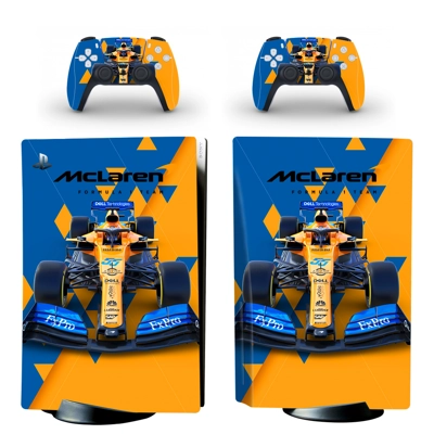 Formula 1 Racing decal skin for PS5 Disc Edition Console and two Controllers