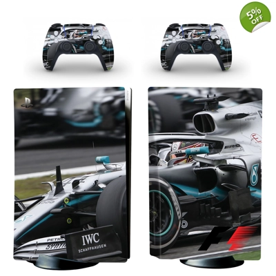 Formula 1 Racing decal skin for PS5 Disc Edition Console and two Controllers
