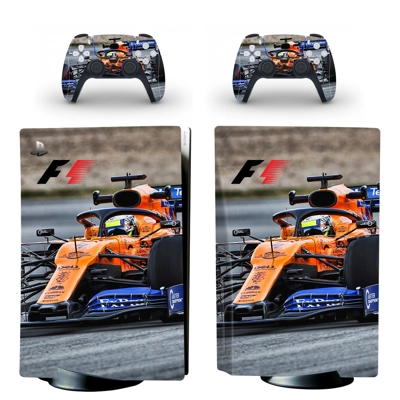 Formula 1 Racing decal skin for PS5 Disc Edition Console and two Controllers