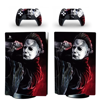 Friday The 13th Jason decal skin for PS5 Disc Edition Console and two Controllers