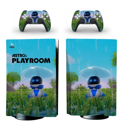 Astro's Playroom decal skin for PS5 Disc Edition Console and two Controllers
