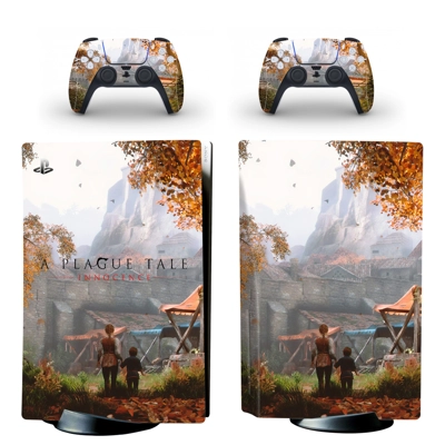 A Plague Tale Innocence decal skin for PS5 Disc Edition Console and two Controllers