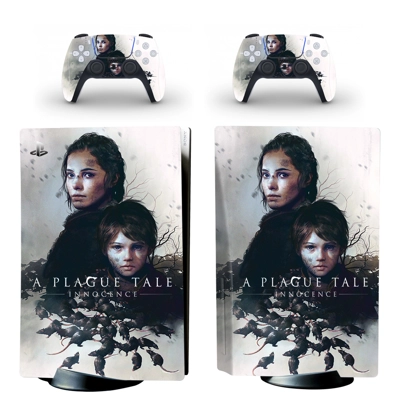 A Plague Tale Innocence decal skin for PS5 Disc Edition Console and two Controllers