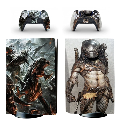 Predator decal skin for PS5 Disc Edition Console and two C.. Predator decal skin for PS5 Disc Edition Console and two C..