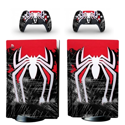 Spiderman decal skin for PS5 Disc Edition Console and two .. Spiderman decal skin for PS5 Disc Edition Console and two ..