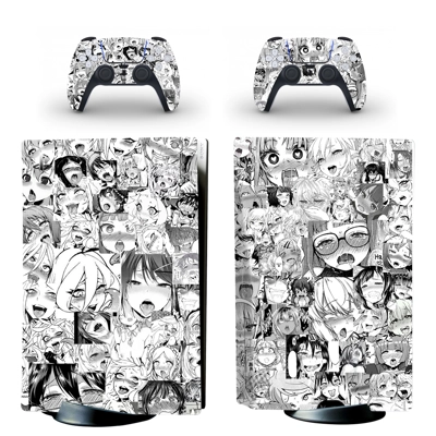 Anime Girl decal skin for PS5 Disc Edition Console and two Controllers