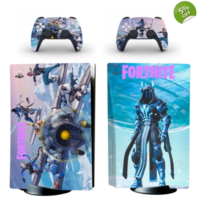 Fortnite decal skin for PS5 Disc Edition Console and two C.. Fortnite decal skin for PS5 Disc Edition Console and two C..