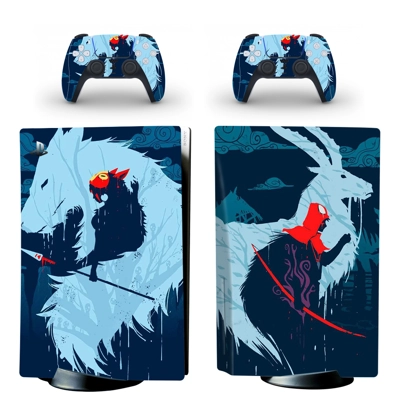 Princess Mononoke decal skin for PS5 Disc Edition Console .. Princess Mononoke decal skin for PS5 Disc Edition Console ..