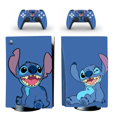 Stitch decal skin for PS5 Disc Edition Console and two Con.. Stitch decal skin for PS5 Disc Edition Console and two Con..