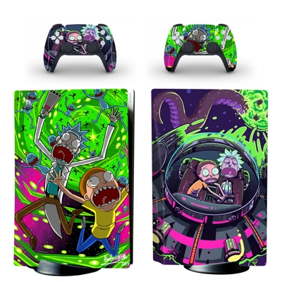 Rick And Morty decal skin for PS5 Disc Edition Console and two Controllers