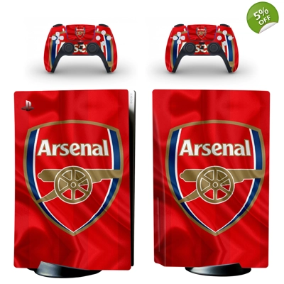 Arsenal Football Club decal skin for PS5 Disc Edition Console and two Controllers