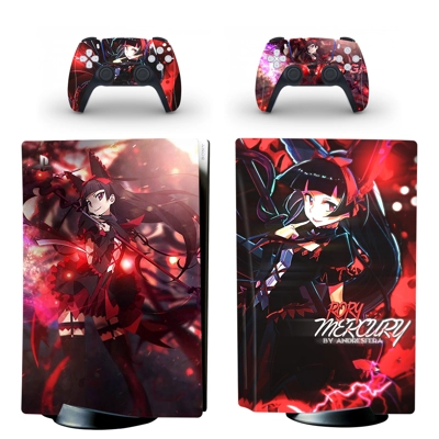 Rory Mercury decal skin for PS5 Disc Edition Console and two Controllers