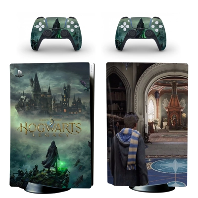 Hogwarts Legacy decal skin for PS5 Disc Edition Console and two Controllers