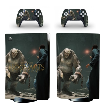 Hogwarts Legacy decal skin for PS5 Disc Edition Console and two Controllers