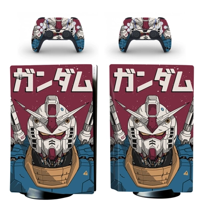 Gundam decal skin for PS5 Disc Edition Console and two Con.. Gundam decal skin for PS5 Disc Edition Console and two Con..