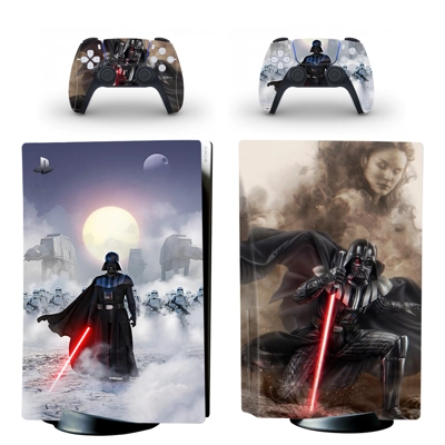 Star Wars decal skin for PS5 Disc Edition Console and two .. Star Wars decal skin for PS5 Disc Edition Console and two ..