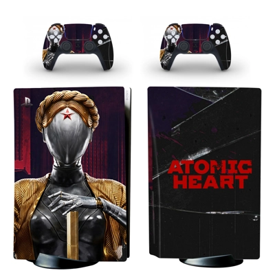 Atomic Heart decal skin for PS5 Disc Edition Console and two Controllers
